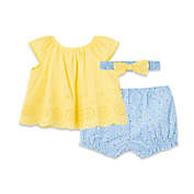 Little Me&reg; Size 9M 3-Piece Daisy Shirt, Short, and Headband Set in Yellow