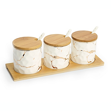Classic Touch 3-Piece Marble Canister and Spoon Set. View a larger version of this product image.