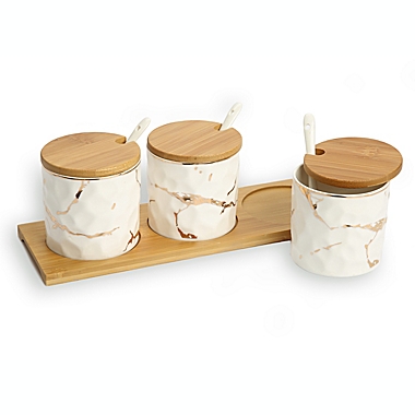 Classic Touch 3-Piece Marble Canister and Spoon Set. View a larger version of this product image.