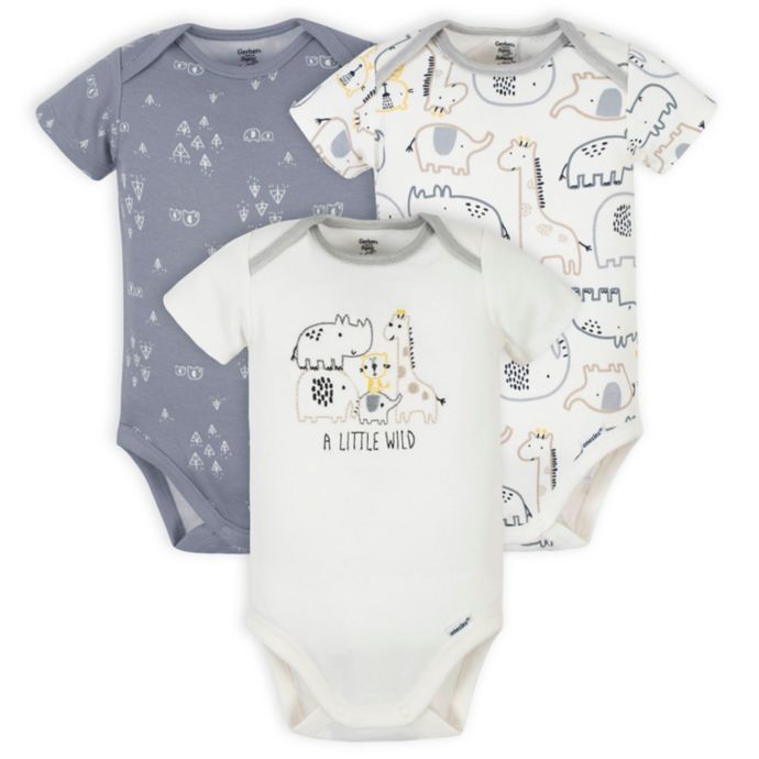 Gerber® Onesies® 3Pack Organic Cotton Little Wild Short Sleeve