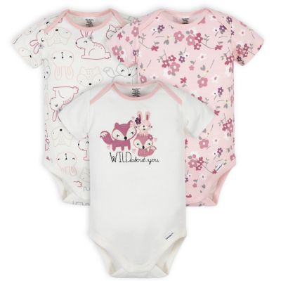 Gerber Baby Girl 3-Piece Organic Cotton Pink "So Much Love" Onesies Size 0-3M 