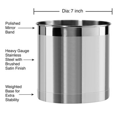 Simply Essential&trade; Jumbo Stainless Steel Utensil Holder. View a larger version of this product image.