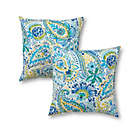 Alternate image 0 for Greendale Home Fashions Square Indoor/Outdoor Throw Pillows in Blue Baltic (Set of 2)