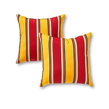 Greendale Home Fashions Stripe Square Outdoor Throw Pillows (Set of 2). View a larger version of this product image.