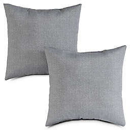 Greendale Home Fashions Solid Square Outdoor Throw Pillows in Heather Grey (Set of 2)