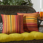Alternate image 1 for Greendale Home Fashions Kinnabari Stripe Square Outdoor Throw Pillows in Red (Set of 2)