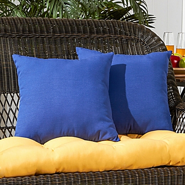 Greendale Home Fashions Solid Square Outdoor Throw Pillows (Set of 2). View a larger version of this product image.