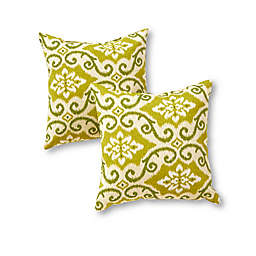 Greendale Home Fashions Square Indoor/Outdoor Throw Pillows in Green Shorham (Set of 2)