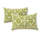Alternate image 0 for Greendale Home Fashions Lattice 2-Piece Outdoor Lumbar Pillow Set in Grass