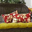 Alternate image 1 for Greendale Home Fashions Roma Floral 2-Piece Outdoor Lumbar Pillow Set in Light Red