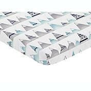 Sweet Jojo Designs&reg; Mountains Mini Fitted Crib Sheet in Grey/Blue