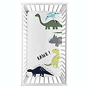 Sweet Jojo Designs&reg; Mod Dino Photo-Op Fitted Crib Sheet in Blue/Green