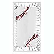 Sweet Jojo Designs&reg; Baseball Patch Photo Op Fitted Crib Sheet in Red/White