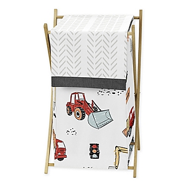 Sweet Jojo Designs&reg; Construction Truck Laundry Hamper in Red/Blue. View a larger version of this product image.
