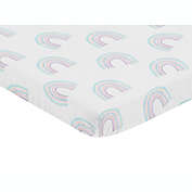 Sweet Jojo Designs&reg; Rainbow Mini Fitted Crib Sheet