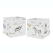 Sweet Jojo Designs&reg; Farm Animals Fabric Storage Bins (Set of 2)