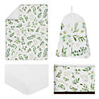 Alternate image 1 for Sweet Jojo Designs&reg; Watercolor Botanical Leaf 4-Piece Crib Bedding Set in Green/White