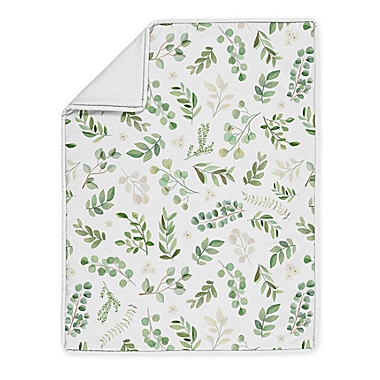Sweet Jojo Designs&reg; Watercolor Botanical Leaf 4-Piece Crib Bedding Set in Green/White. View a larger version of this product image.