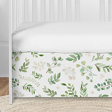 Sweet Jojo Designs&reg; Watercolor Botanical Leaf 4-Piece Crib Bedding Set in Green/White. View a larger version of this product image.