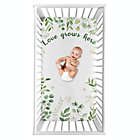 Alternate image 1 for Sweet Jojo Designs&reg; Watercolor Botanical Leaf Photo Op Fitted Crib Sheet in Green/White