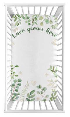 Sweet Jojo Designs&reg; Watercolor Botanical Leaf Photo Op Fitted Crib Sheet in Green/White