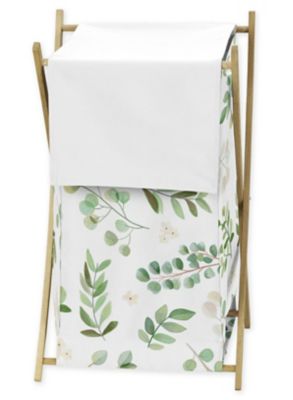Sweet Jojo Designs&reg; Watercolor Botanical Leaf Laundry Hamper in Green/White