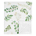 Alternate image 0 for Sweet Jojo Designs&reg; Watercolor Botanical Leaf Baby Blanket in Green/White