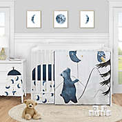 Sweet Jojo Designs&reg; Moon Bear 4-Piece Crib Bedding Set in Blue/Gold<br />