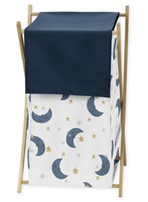 Sweet Jojo Designs&reg; Moon Bear Laundry Hamper in Blue/Gold