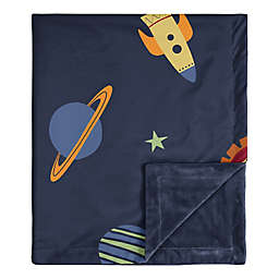 Sweet Jojo Designs Space Galaxy Baby Blanket in Navy/Blue