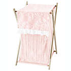 Alternate image 0 for Sweet Jojo Designs&reg; Lace Laundry Hamper in Pink/White<br />