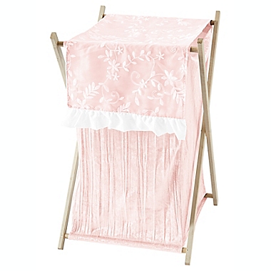 Sweet Jojo Designs&reg; Lace Laundry Hamper in Pink/White<br />. View a larger version of this product image.