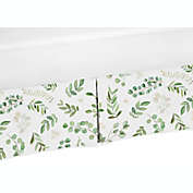 Sweet Jojo Designs&reg; Watercolor Botanical Leaf Crib Skirt in Green/White