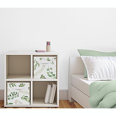 Sweet Jojo Designs&reg; Watercolor Botanical Leaf Storage Bins in Green/White (Set of 2)<br />. View a larger version of this product image.