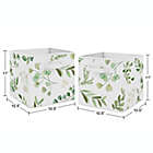 Alternate image 2 for Sweet Jojo Designs&reg; Watercolor Botanical Leaf Storage Bins in Green/White (Set of 2)<br />