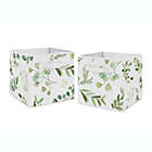 Alternate image 0 for Sweet Jojo Designs&reg; Watercolor Botanical Leaf Storage Bins in Green/White (Set of 2)<br />