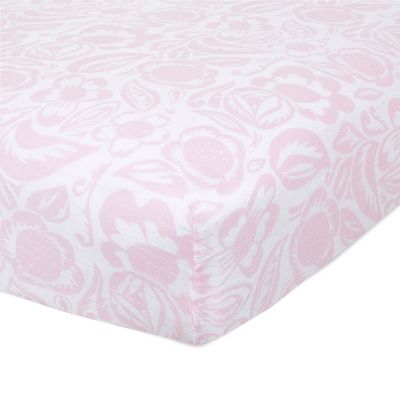 aden + anais&trade; essentials Damsel Fitted Crib Sheet in Pink