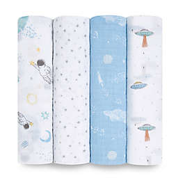 aden + anais™ essentials 4-Pack Explorers Swaddle Blankets in Blue
