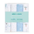 Alternate image 1 for aden + anais&trade; essentials 4-Pack Explorers Swaddle Blankets in Blue