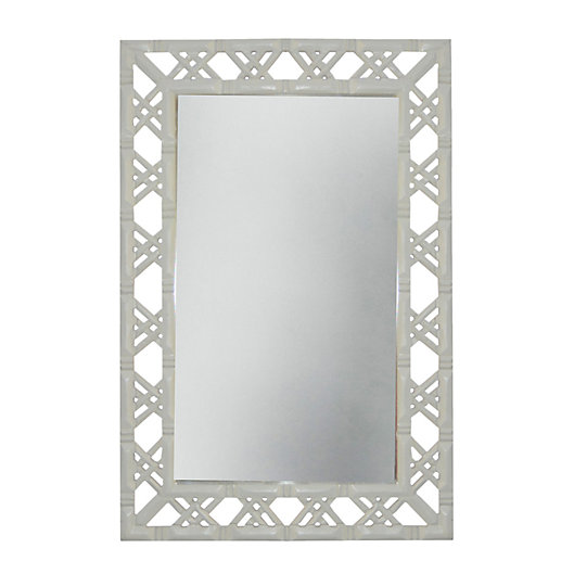 Rectangular Wall Mirror In Glossy White, White Framed Mirror Rectangle