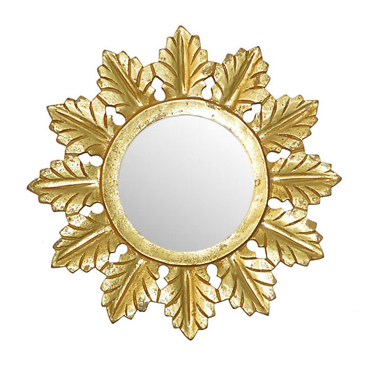 Alternate image 1 for W Home™ Starburst 14-Inch Round Wall Mirror in Matte Gold