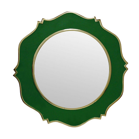 Alternate image 1 for W Home™ 18-Inch Round Enamel Wall Mirror in Green