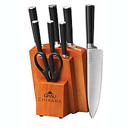 Chikara 8-Piece Cutlery Set with Wood Block in Toffee