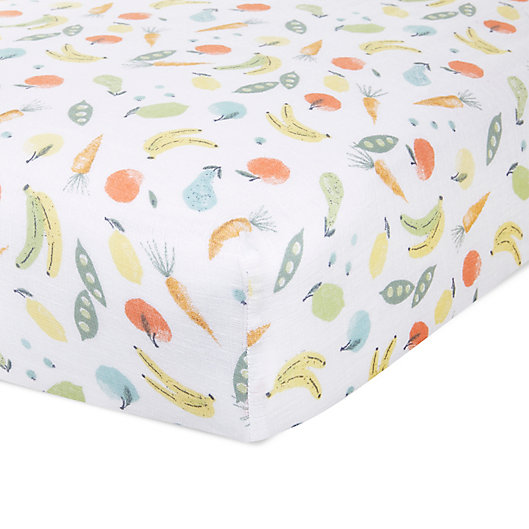 Alternate image 1 for aden + anais® essentials Farm to Table Fitted Crib Sheet in Grey