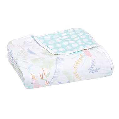 aden + anais&trade; essentials Tropicalia Muslin Blanket in Pink. View a larger version of this product image.