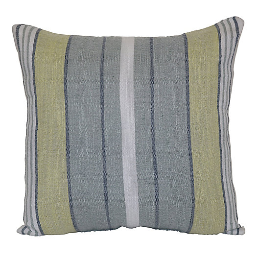 Alternate image 1 for Bee & Willow™ Woven Stripe Square Indoor/Outdoor Throw Pillow in Blue/Green
