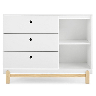 Delta Children&reg; Poppy 3-Drawer Dresser in White/Natural. View a larger version of this product image.