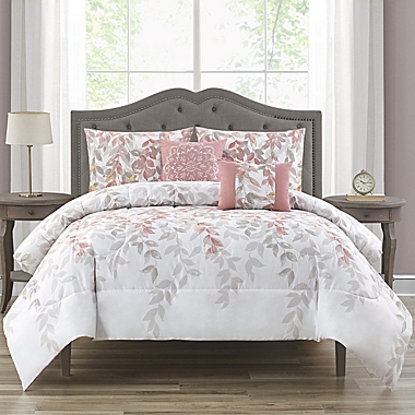 Kimora 5-Piece King Comforter Set in Blush. View a larger version of this product image.
