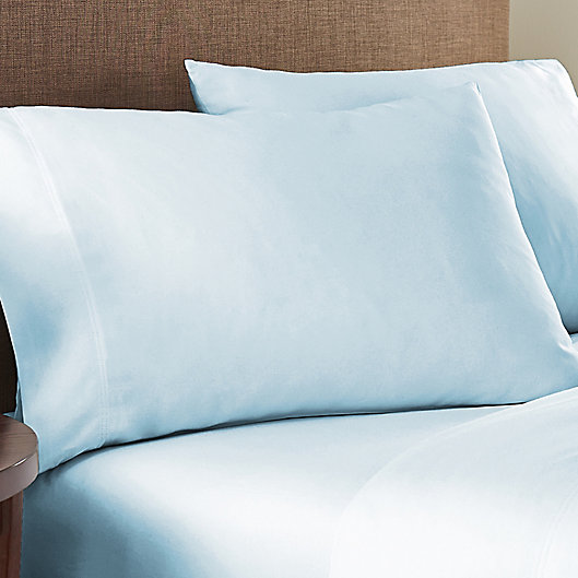 Alternate image 1 for Nestwell™ Egyptian Cotton Sateen 625-Thread-Count King Pillowcases in Illusion Blue (Set of 2)