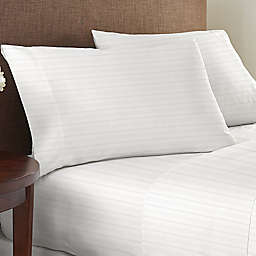 Nestwell™ Egyptian Cotton Sateen 625-Thread-Count Full Sheet Set in Bright White Stripe